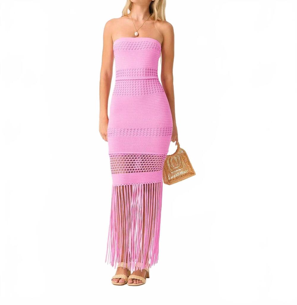 NEW PQ SWIM melissa fringe dress in rosé
